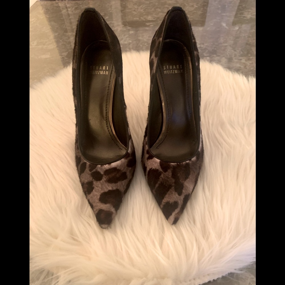 NWOT Stuart Weitzman leopard hair pumps